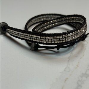 Silver and Brown Lucky Brand Wrap Bracelet